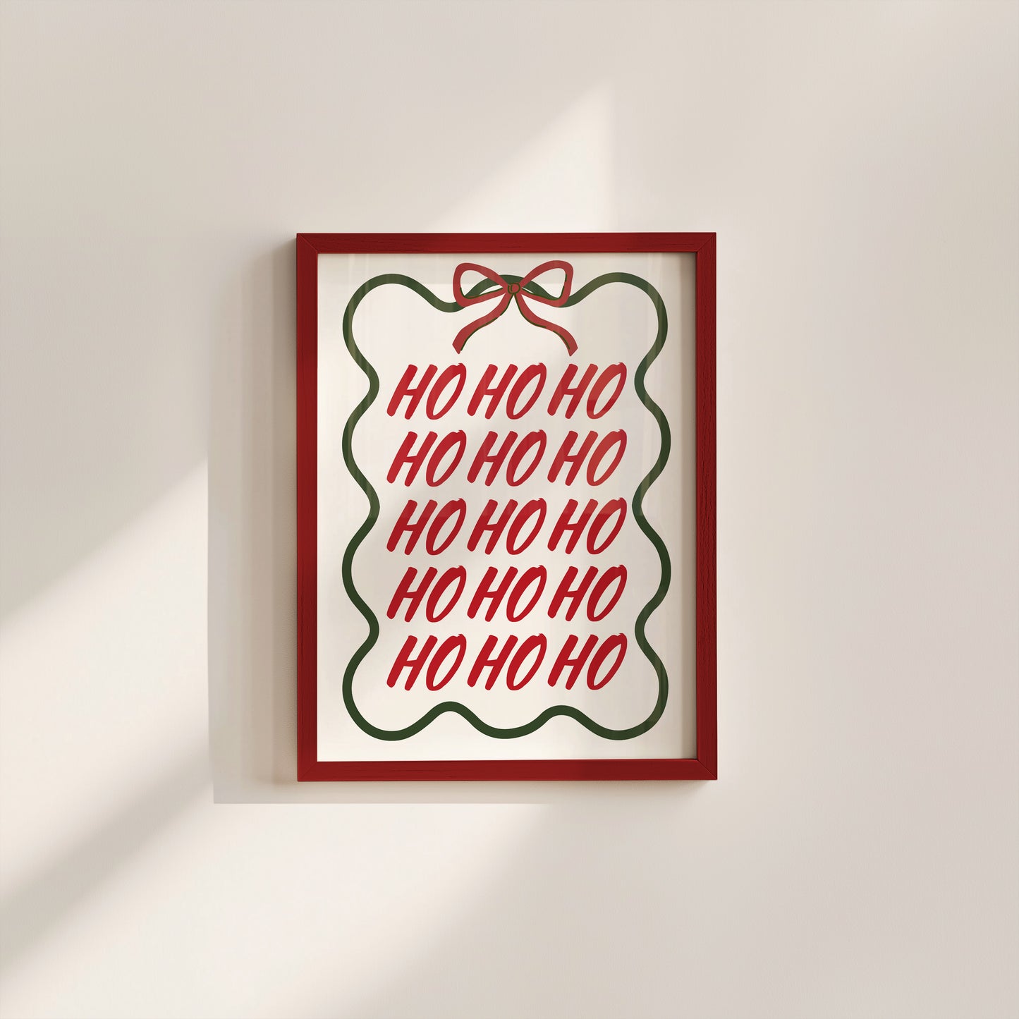 Cute Ho Ho Ho Christmas Art - Digital Print