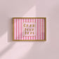Grab Your Keys Pink Striped Art Print - Digital Print
