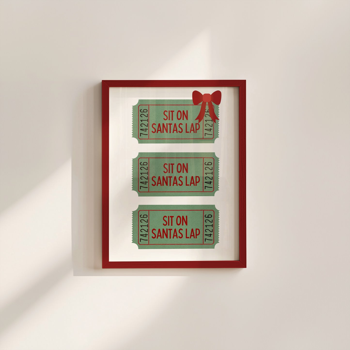 Sit on Santas Lap Admission Ticket  - Digital Print
