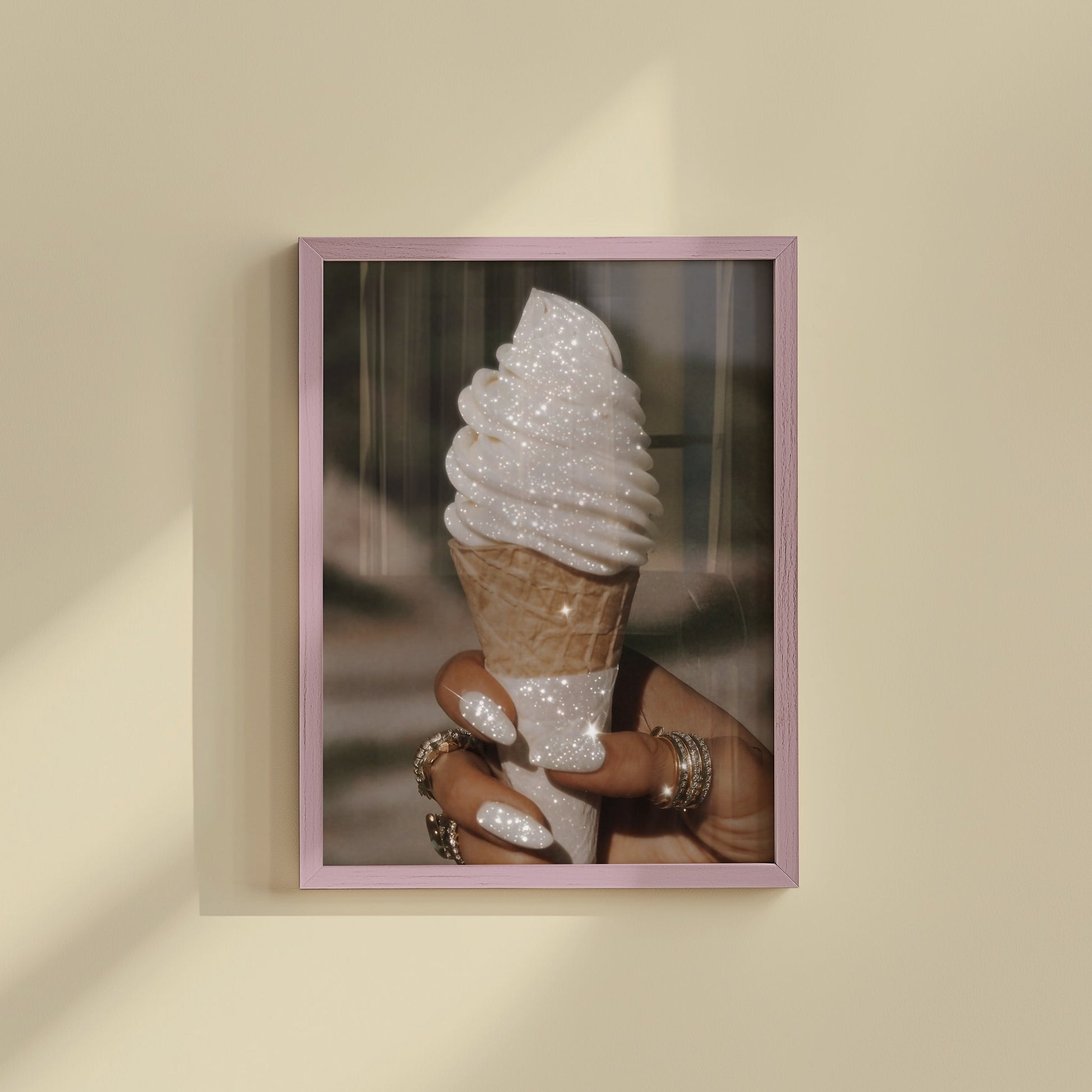 Retro Glitter Ice Cream Art Print