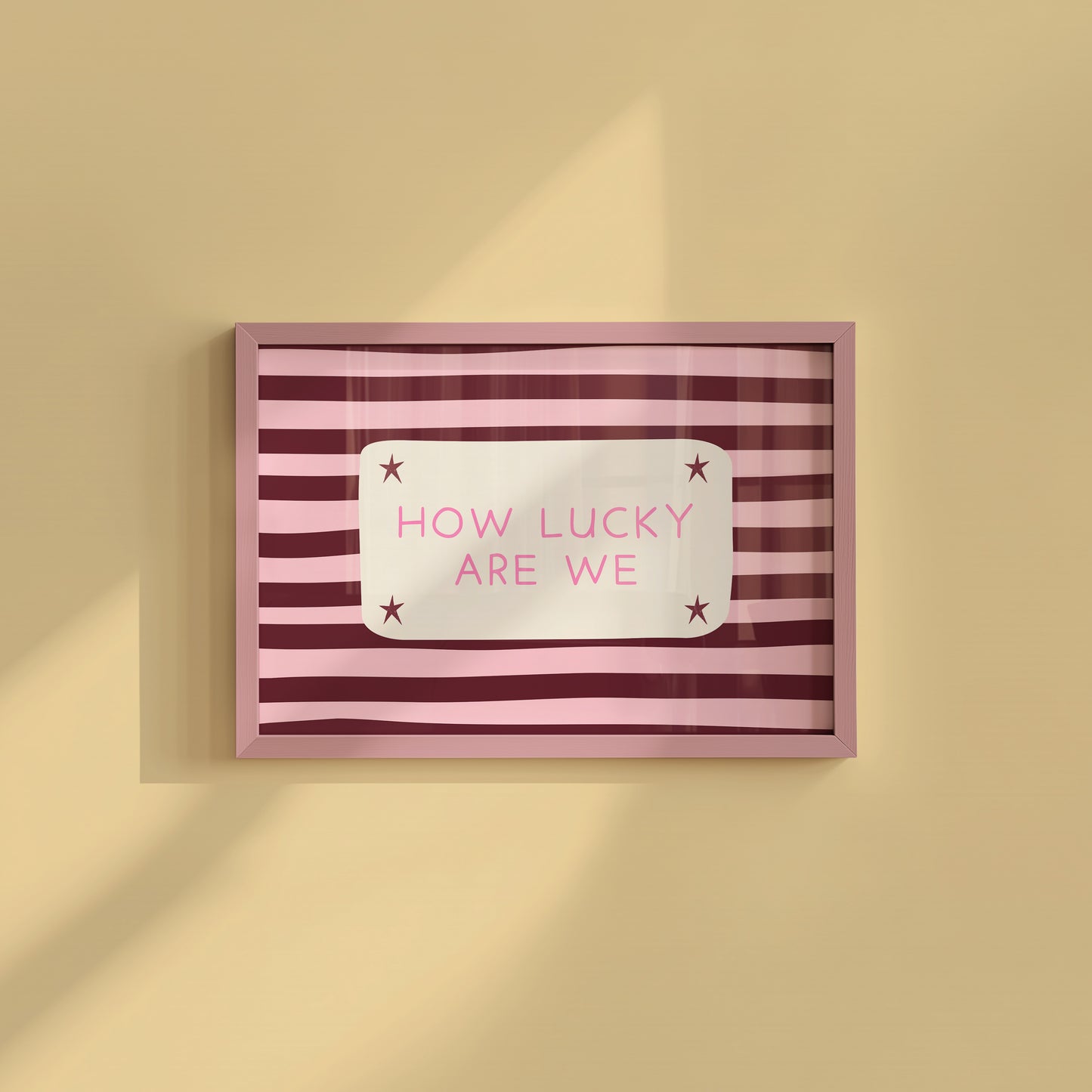 How Lucky Are We Striped Star Print - Digital Print