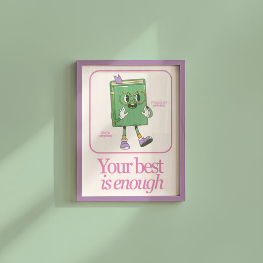 Your Best is Enough Retro Character Classroom Art - Digital Print