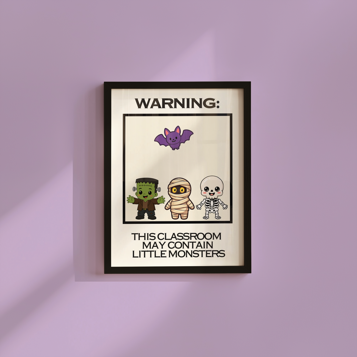 Warning: Little Monsters | Halloween Classroom Print