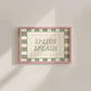 Splish Splash Green Checkered Bathroom Print - Digital Print
