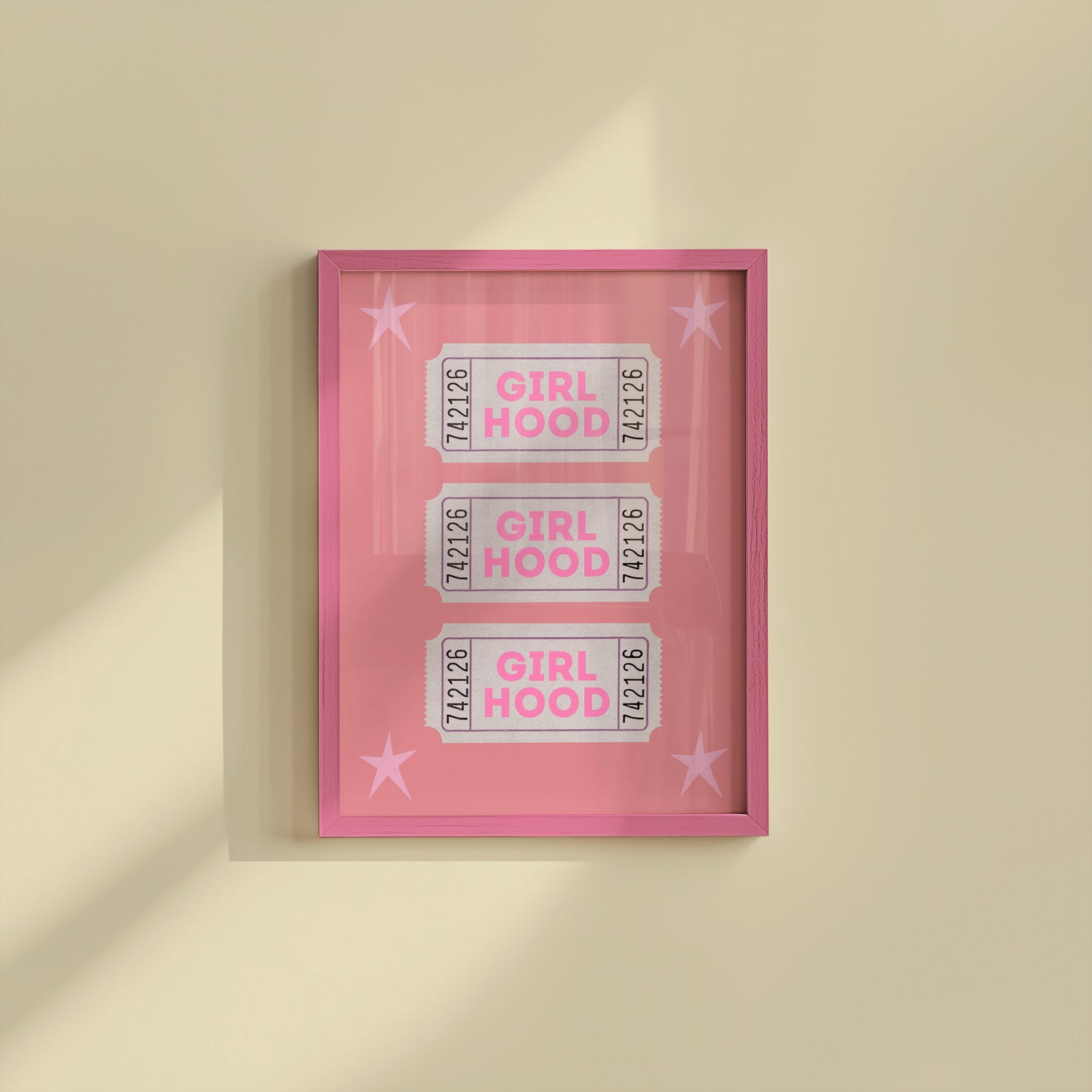 Pink GirlHood Ticket Print - Digital Print
