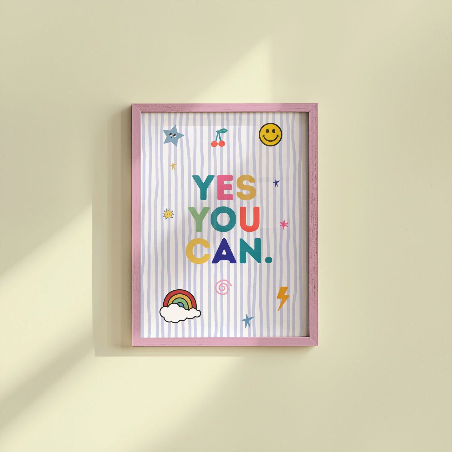 Yes You Can — Colourful Motivational Pennant Print