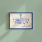 Blue Cozy Dinner Club Art - Digital Print