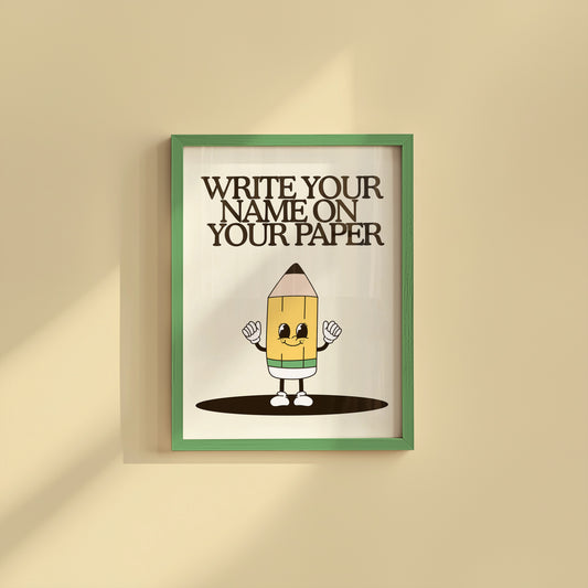 Write Your Name Cute Character Classroom Art - Digital Print