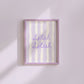 Lilac Splish Splash Striped Bathroom Print - Digital Print