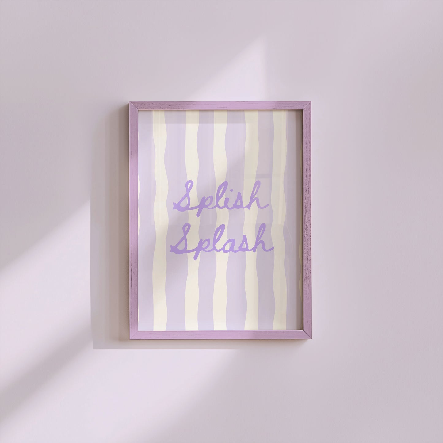 Lilac Splish Splash Striped Bathroom Print - Digital Print