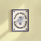 Vertical cream wall print with bold arched black typography reading Please Keep Our Classroom Clean surrounding a retro cartoon trash can character wearing sneakers with asterisk corner details