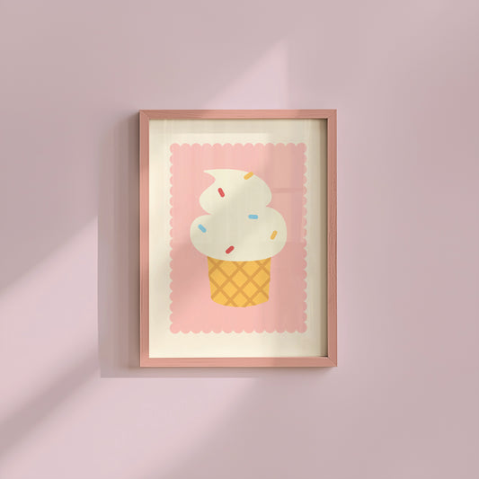Cute Ice Cream Art Print - Digital Print