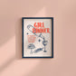 Cute Girl Dinner Art Print - Digital Print