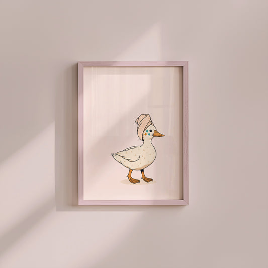 Pimple Patch Duck | Cute Trendy Duck | Duck with Pimple Patches | Art For Teen Room | Bathroom Wall Art | Large Art Posters | Art For Bedroom
