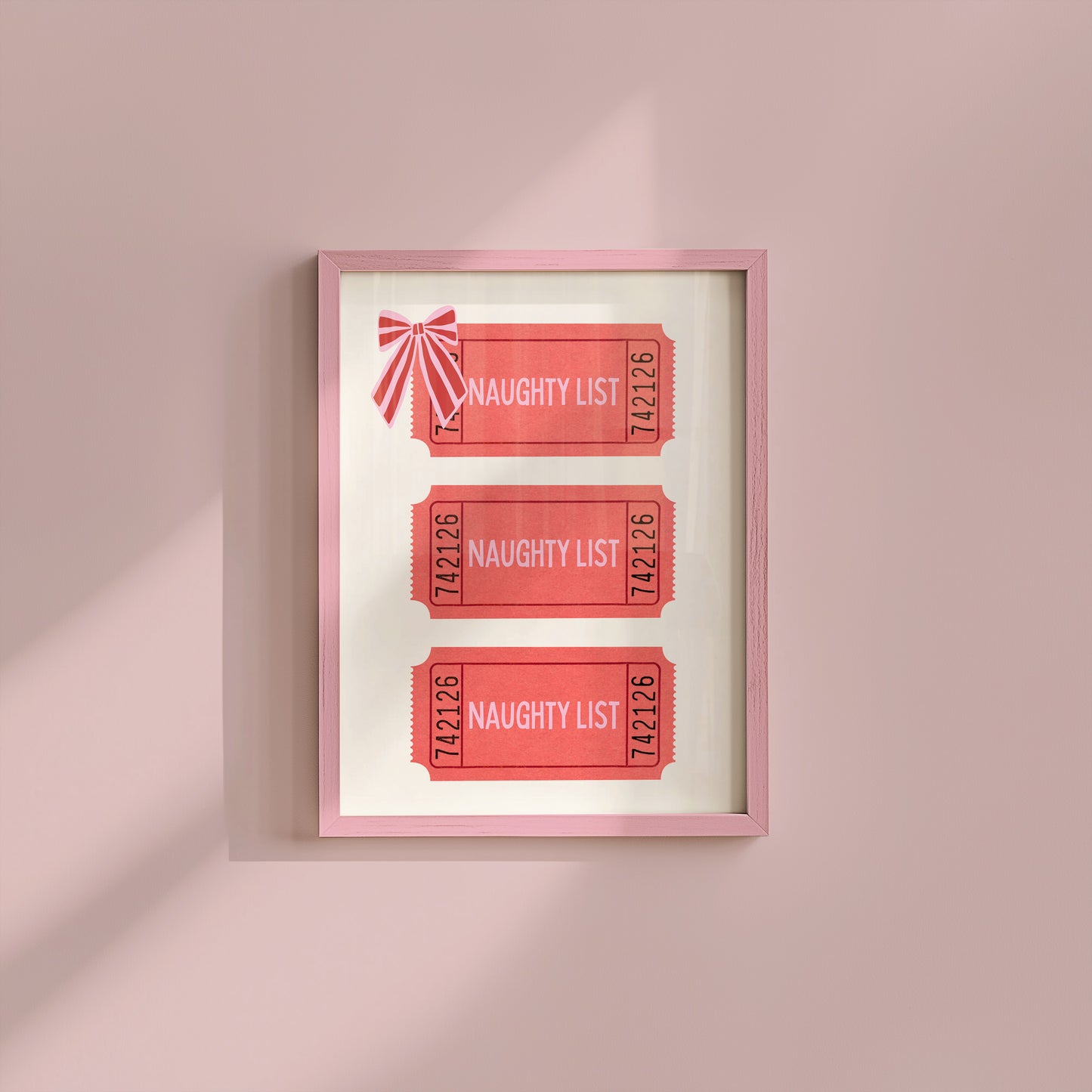 Naughty List Chtistmas Admission Ticket  - Digital Print