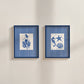 Mermaid & Seashells Coastal Blue Striped Set Of 2 - Digital Print