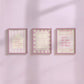 Pink Dorm Art Set of 3 - Trendy Gallery Wall Prints - Digital Print