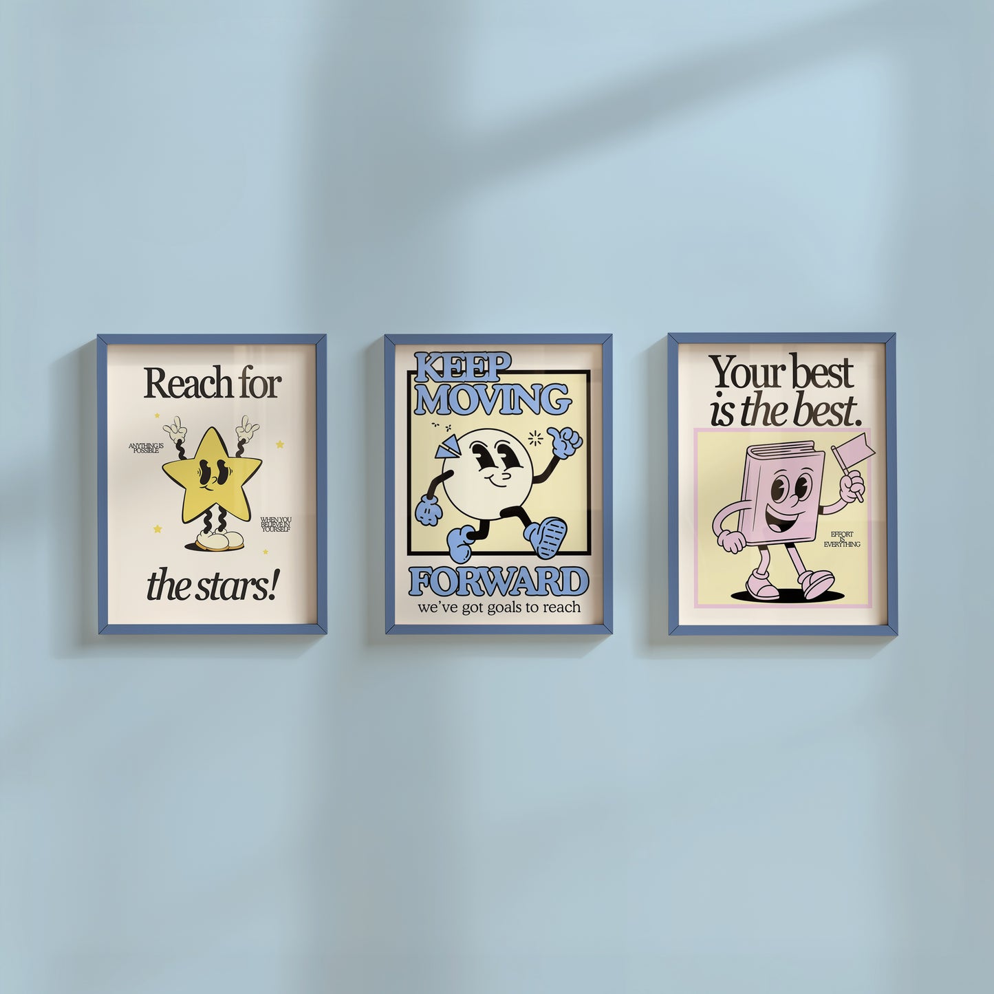 Retro Motivational Set of 3 — Classroom Wall Art Prints