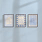 Blue Dorm Art Set of 3 - Trendy Gallery Wall Prints - Digital Print