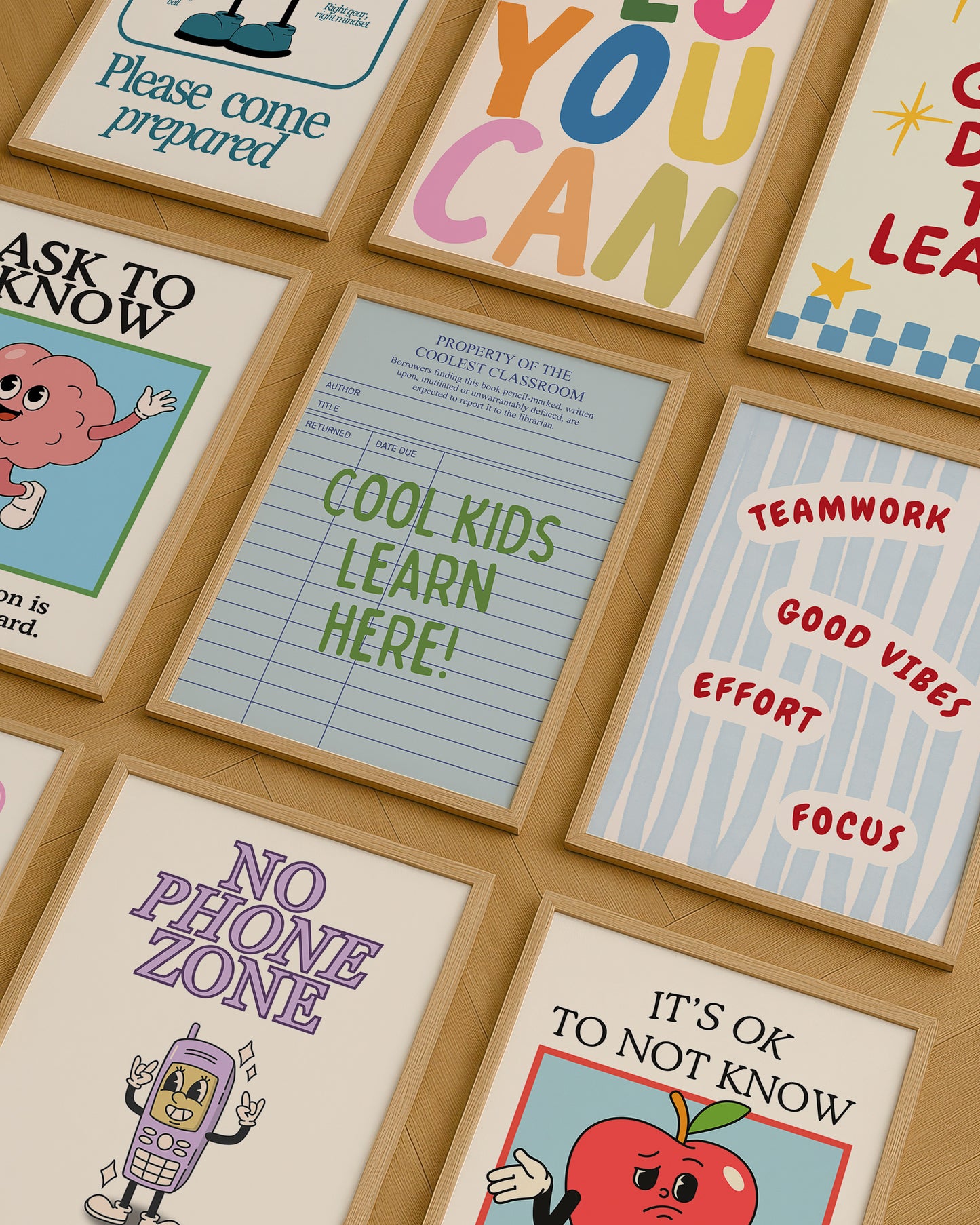 Cool Kids Classroom Rules Art Set of 10 - Digital Print