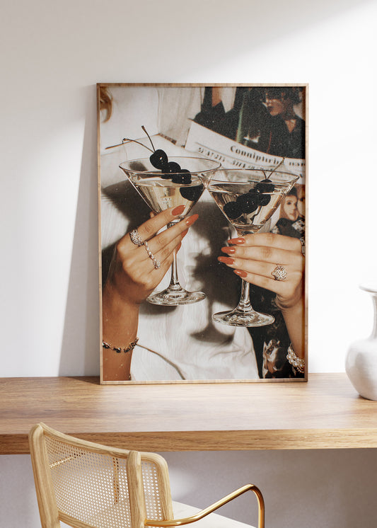 Cherry Martini Cocktail Print - Digital Print