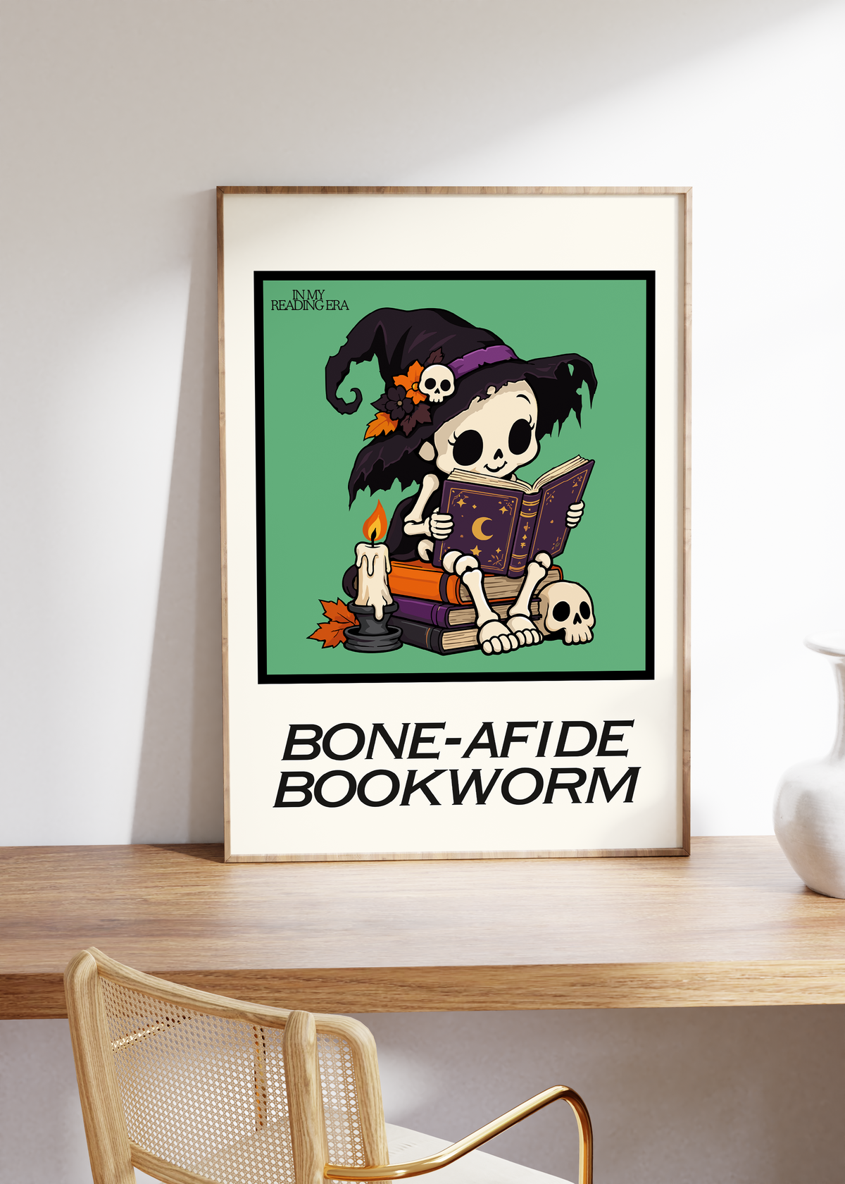 Bone-Afide Bookworm | Halloween Classroom Print