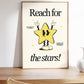 Reach for the Stars — Retro Motivational Classroom Print