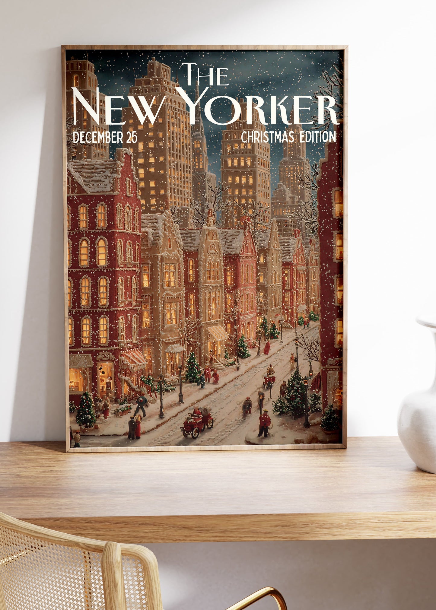 The New Yorker Christmas | New York Streets | Gingerbread Building - Digital Print
