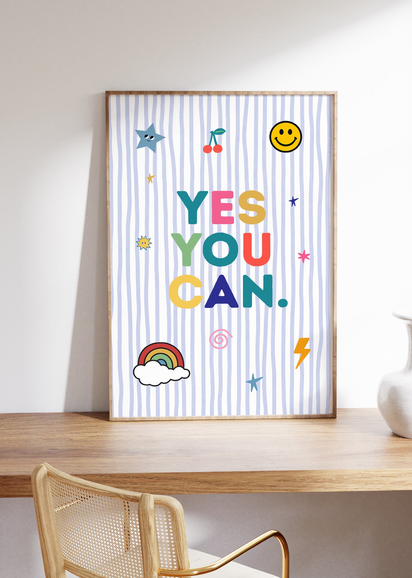 Yes You Can — Colourful Motivational Pennant Print