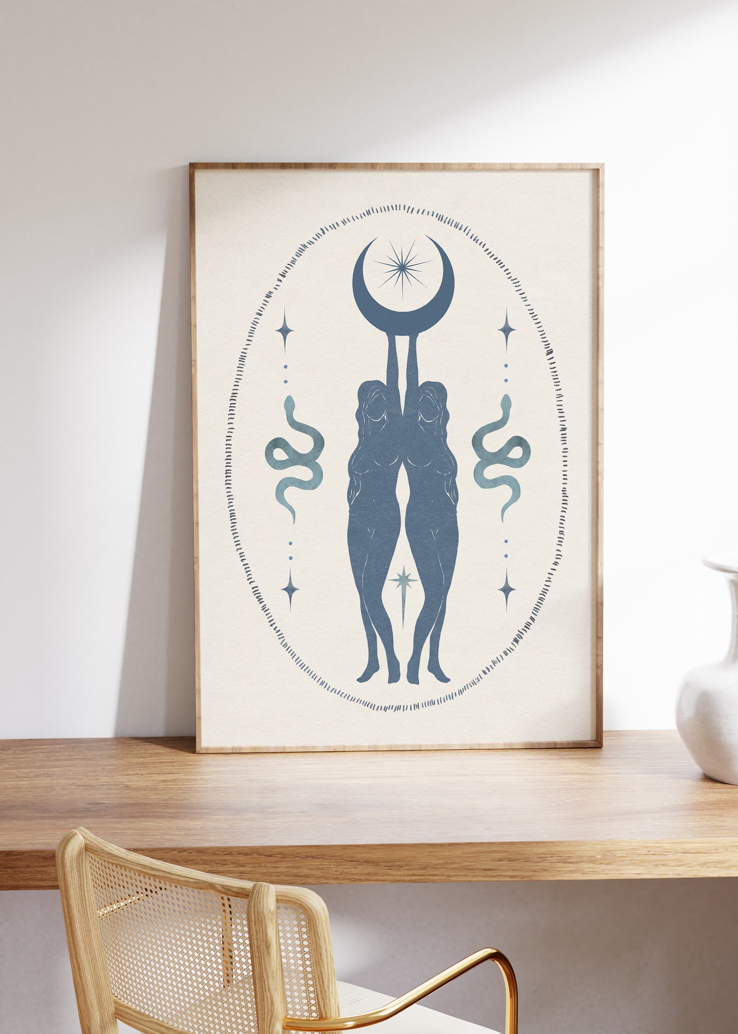 Celestial Sisters Blue Print - Digital Print