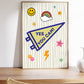 Yes You Can pennant art print on desk with rattan chair — whimsical motivational classroom bedroom decor