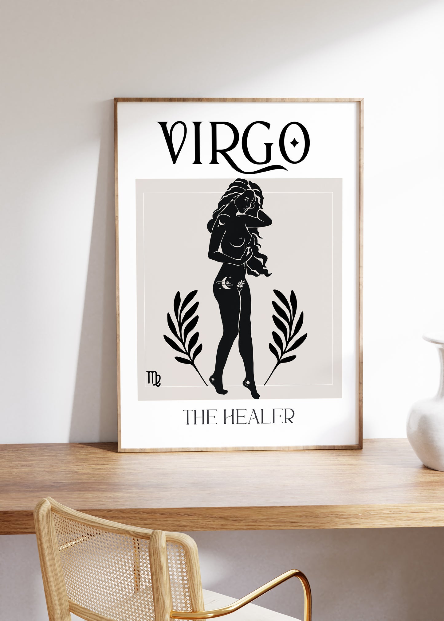 Zodiac Virgo Goddess Wall Art Print, Sun Sign Art