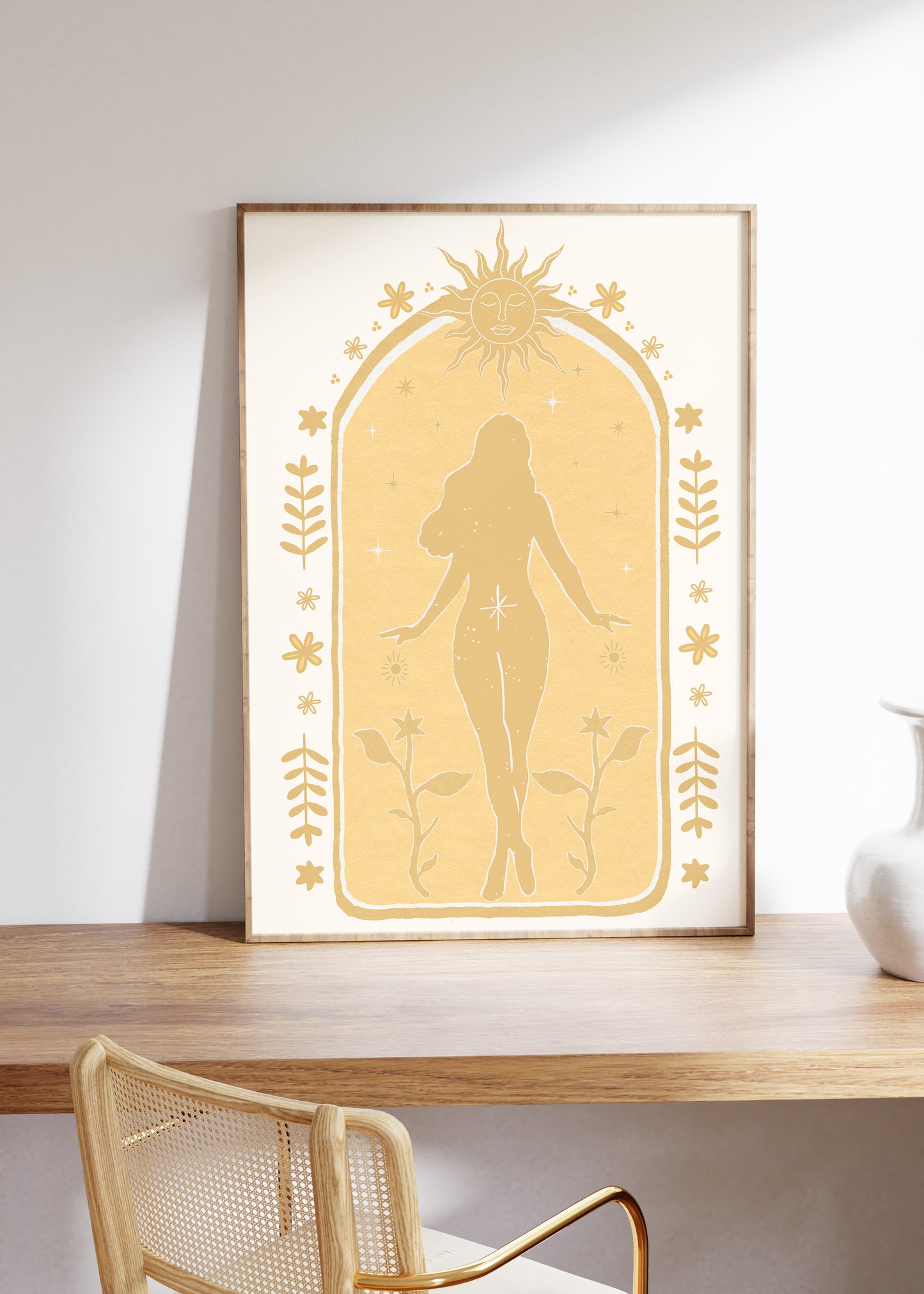 Yellow Sun Goddess Artwork - Digital Print