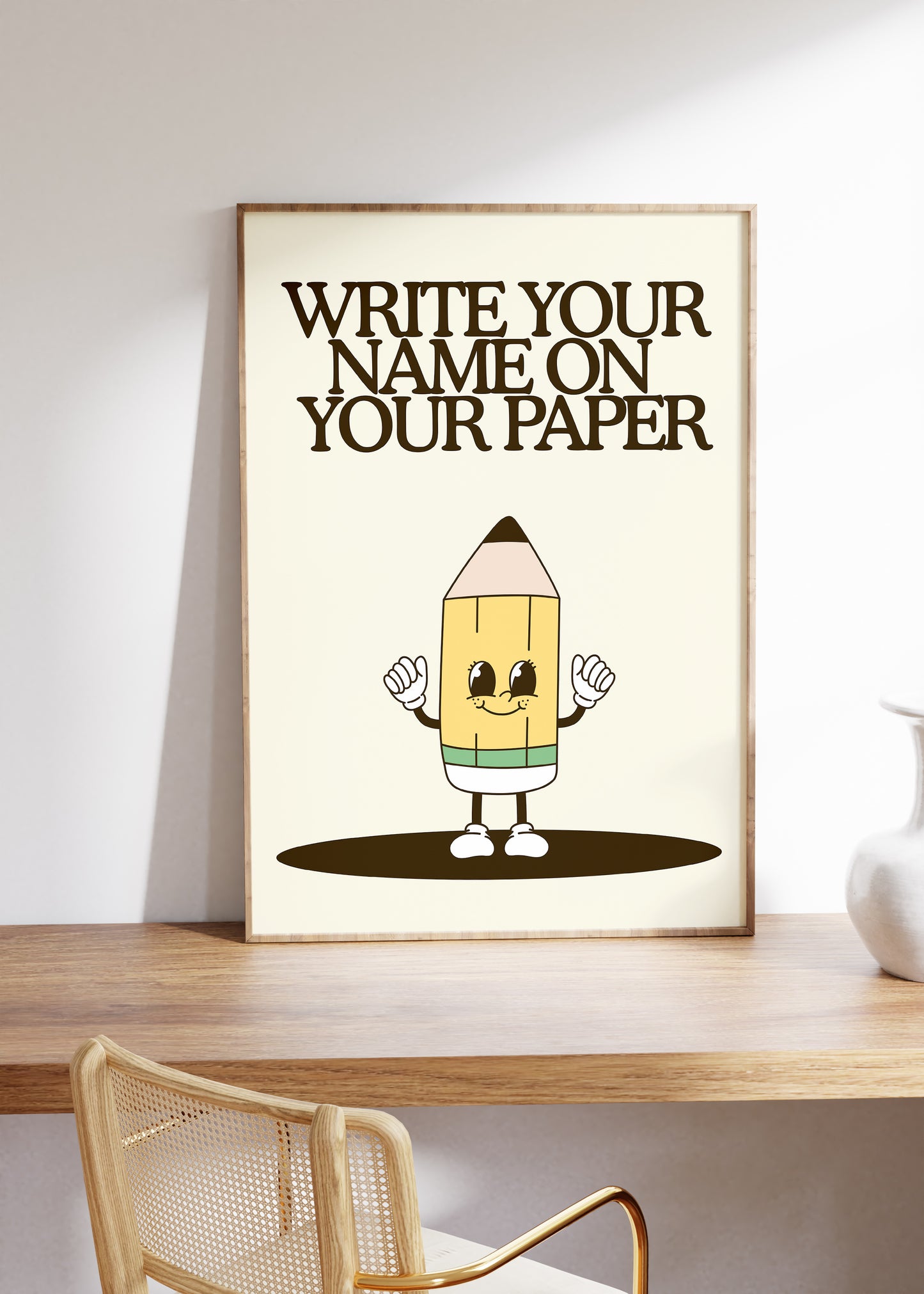 Write Your Name Cute Character Classroom Art - Digital Print