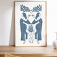 Celestial Sisters Blue Print - Digital Print