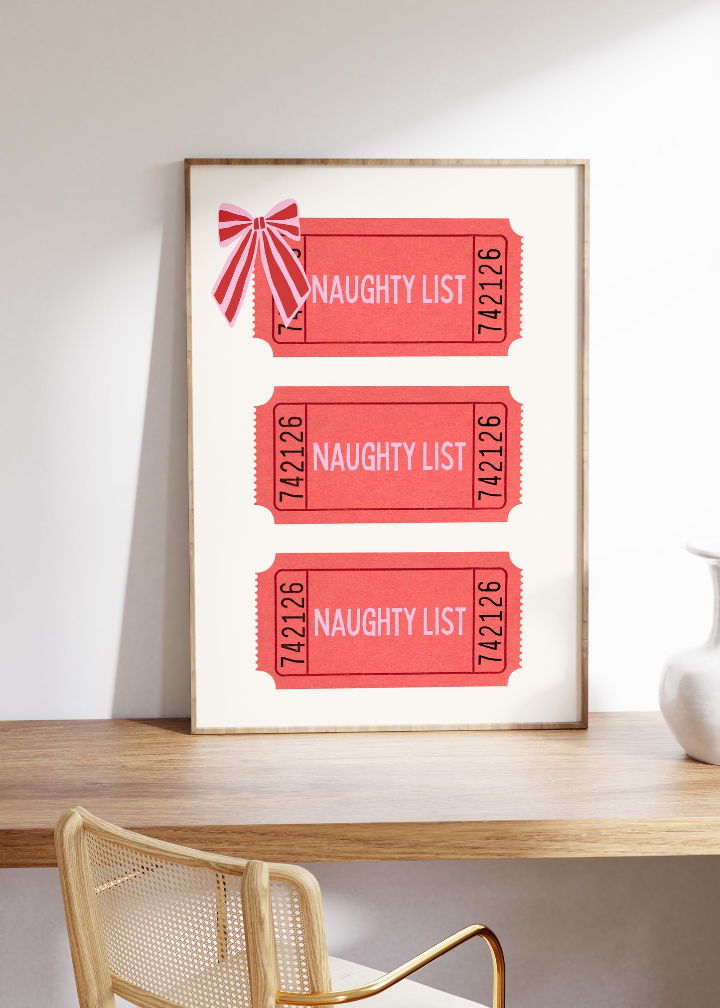 Naughty List Chtistmas Admission Ticket  - Digital Print