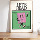 Cute Retro Book Character Classroom Art - Digital Print