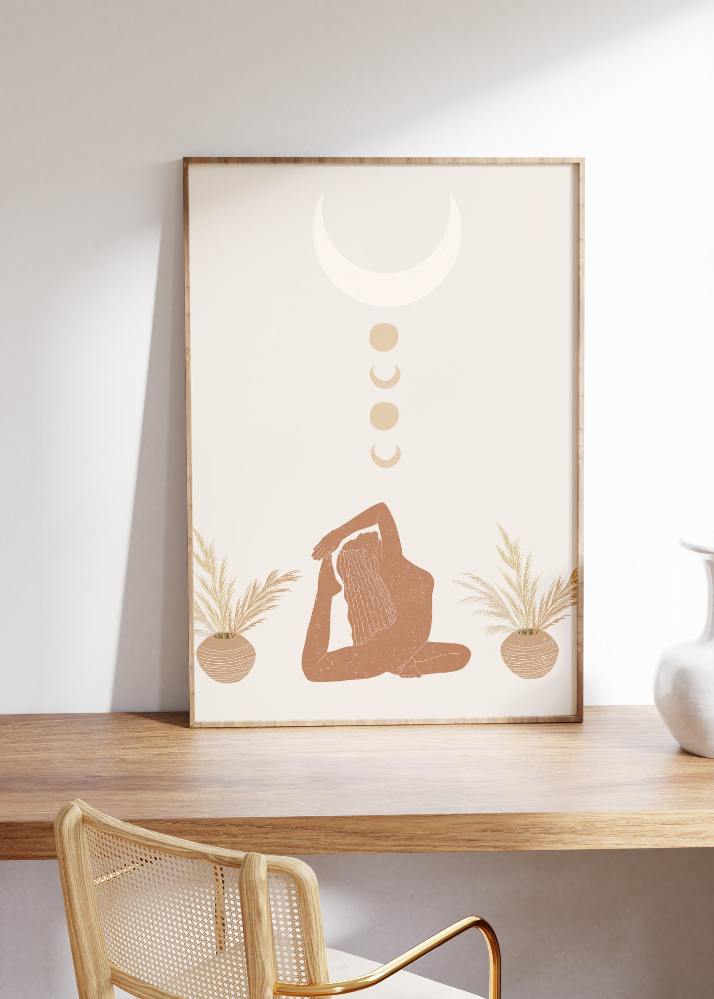 Boho Moon Yoga Celestial Art Print