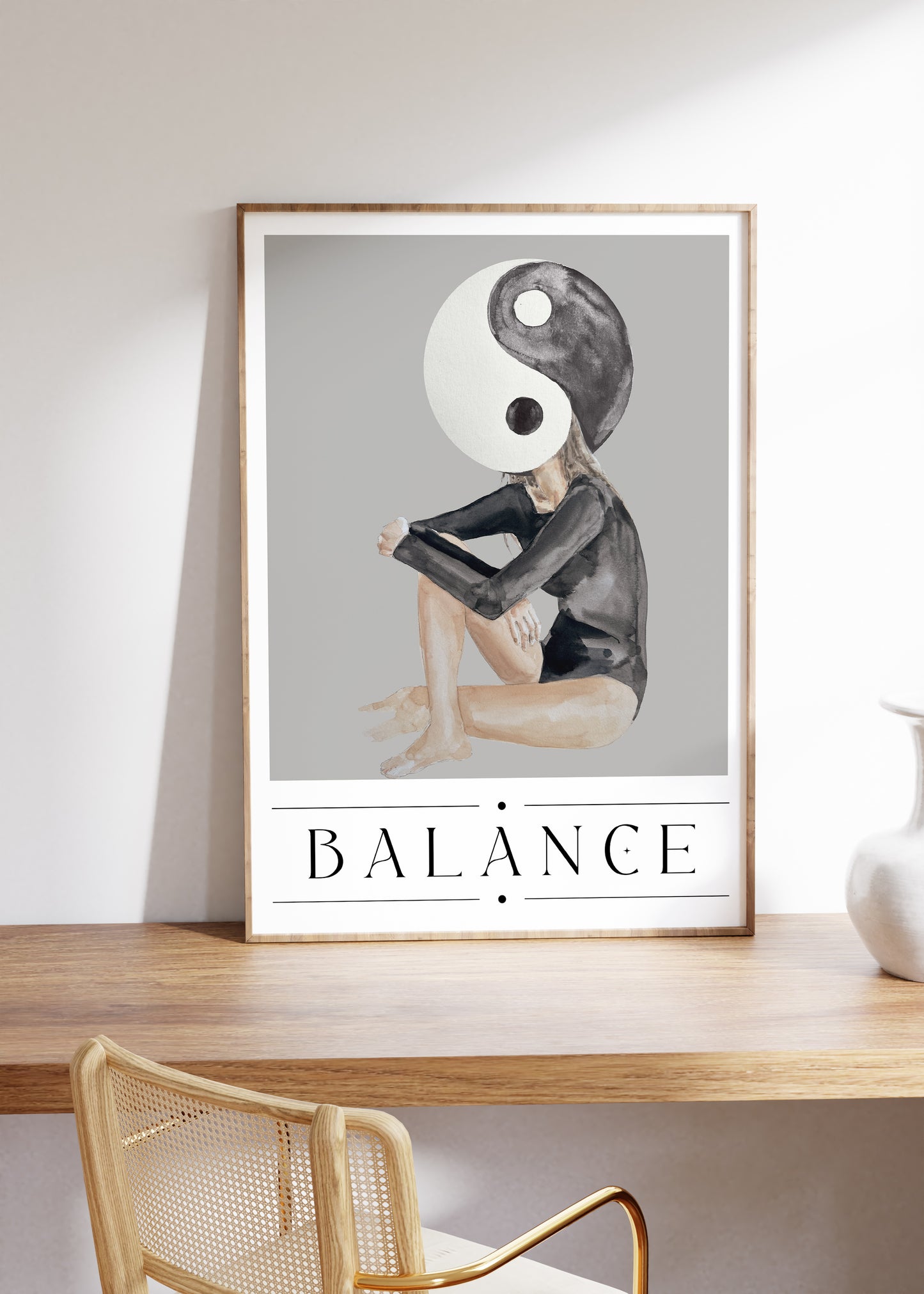 Balance Spiritual Quote Artwork, Ying Yang Wall Art, Spiritual Sayings Poster, Typography Print, Mindfulness Wall Art, Positive Affirmation