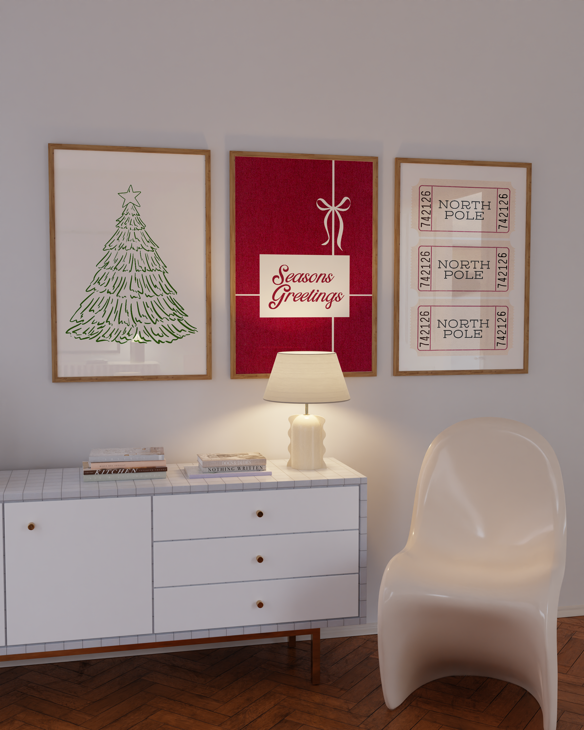 Christmas Print Set of 6 | Vintage Holiday Gallery Wall