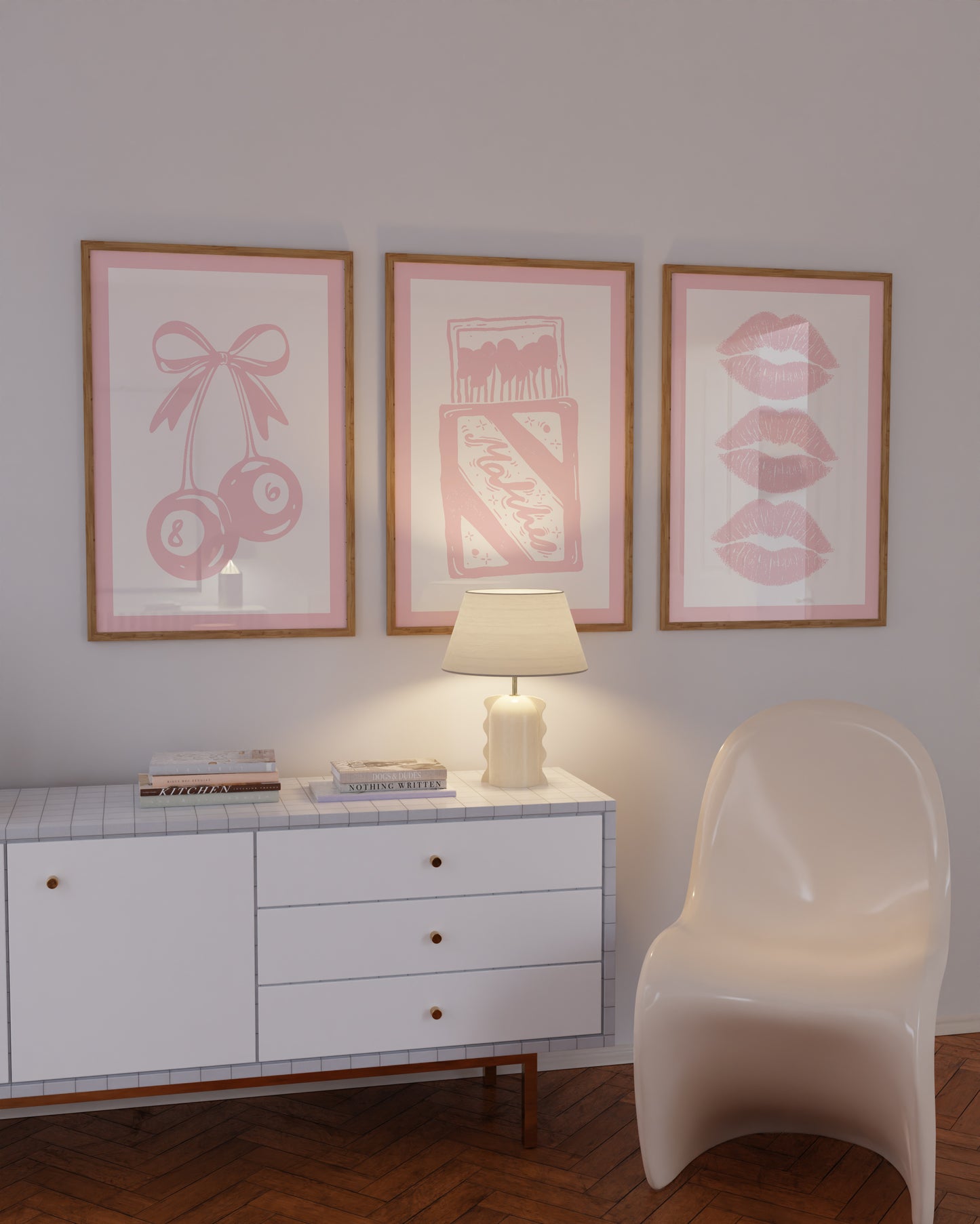 Pink Coquette Art Set of 3 - Trendy Gallery Wall Prints - Digital Print