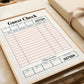 Black Retro Blank Guest Check - Digital Print
