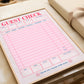Retro Pink Blank Guest Check - Digital Print