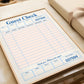 Retro Blue Blank Guest Check - Digital Print
