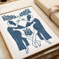 Celestial Sisters Blue Print - Digital Print