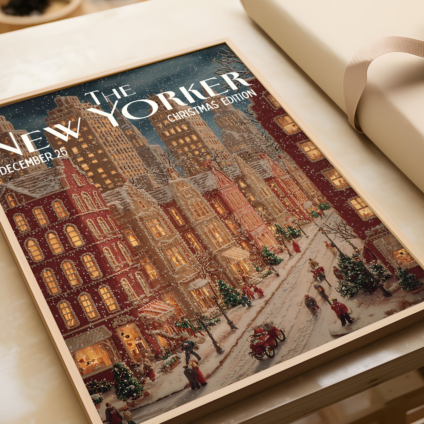The New Yorker Christmas | New York Streets | Gingerbread Building - Digital Print