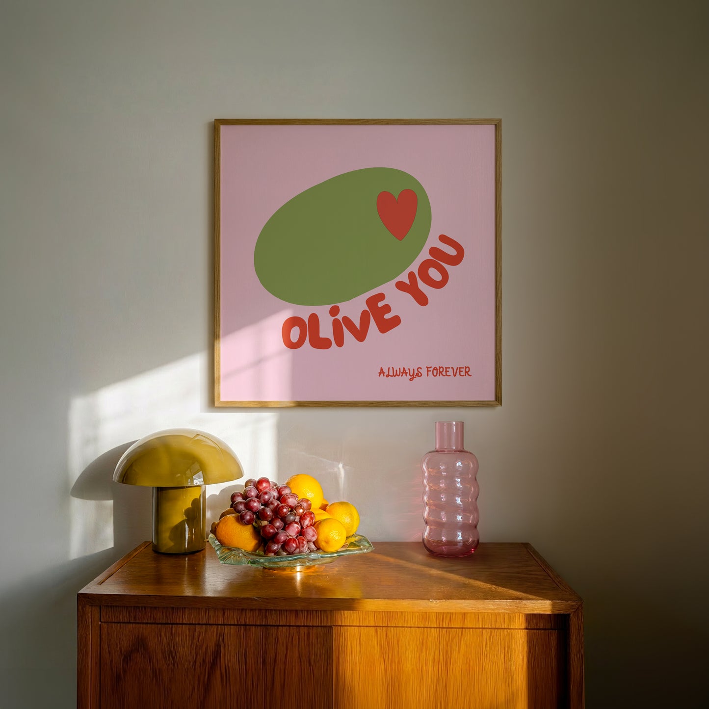 Olive You Always Forever — Pink Square Print