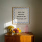 Square print with a wavy blue scalloped border and the quote "Does the process know we're trusting it?" in bold black lettering on a cream background.