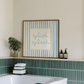 Splish Splash | Blue Striped Bathroom Print