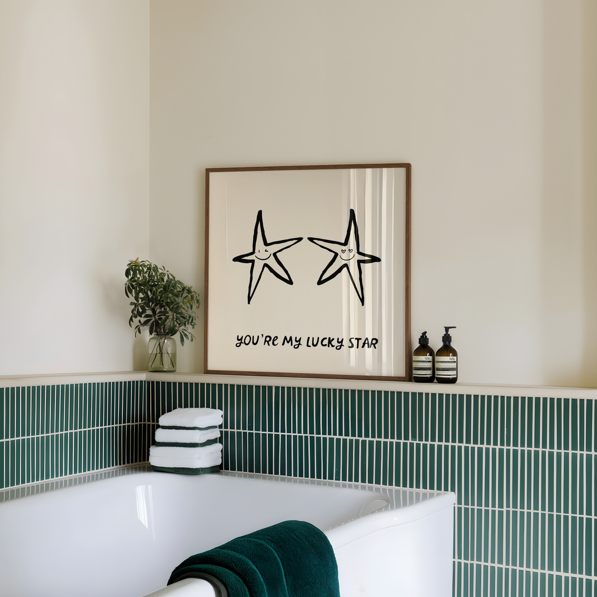 You're My Lucky Star Print | Black Line Art